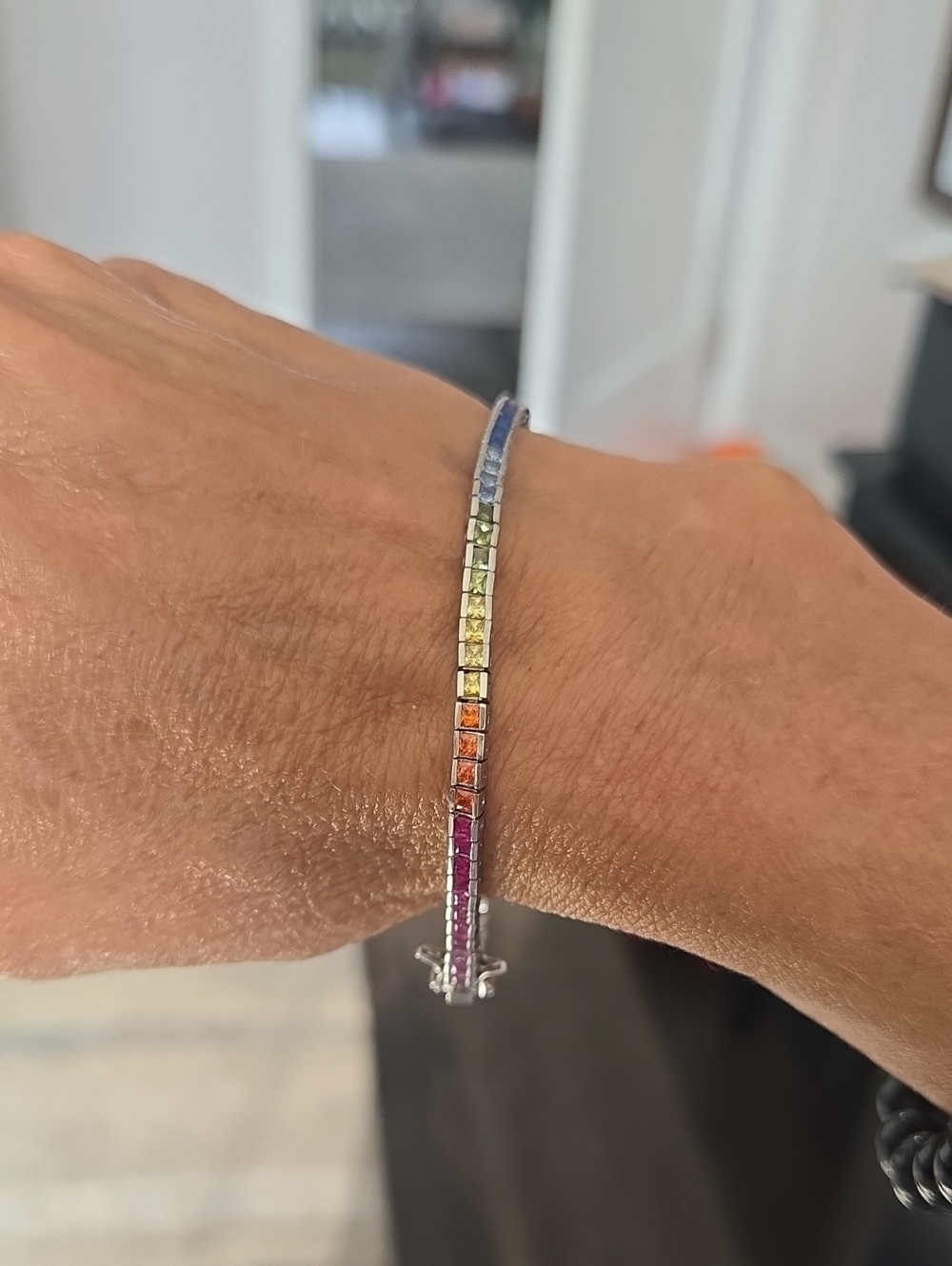 Multicolor Stone Channel Set 925 Bracelet